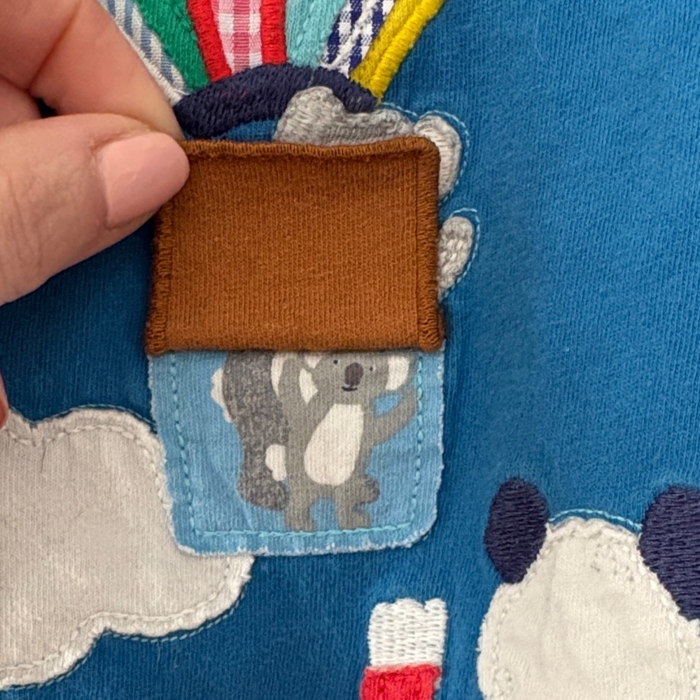 Baby Boden Blue Kids Shirt with Balloon and Animal Design size 2-3Y - Picture 3 of 8
